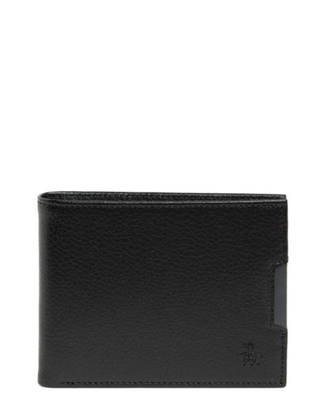 original penguin rfid leather card case|original leather penguin wallet.